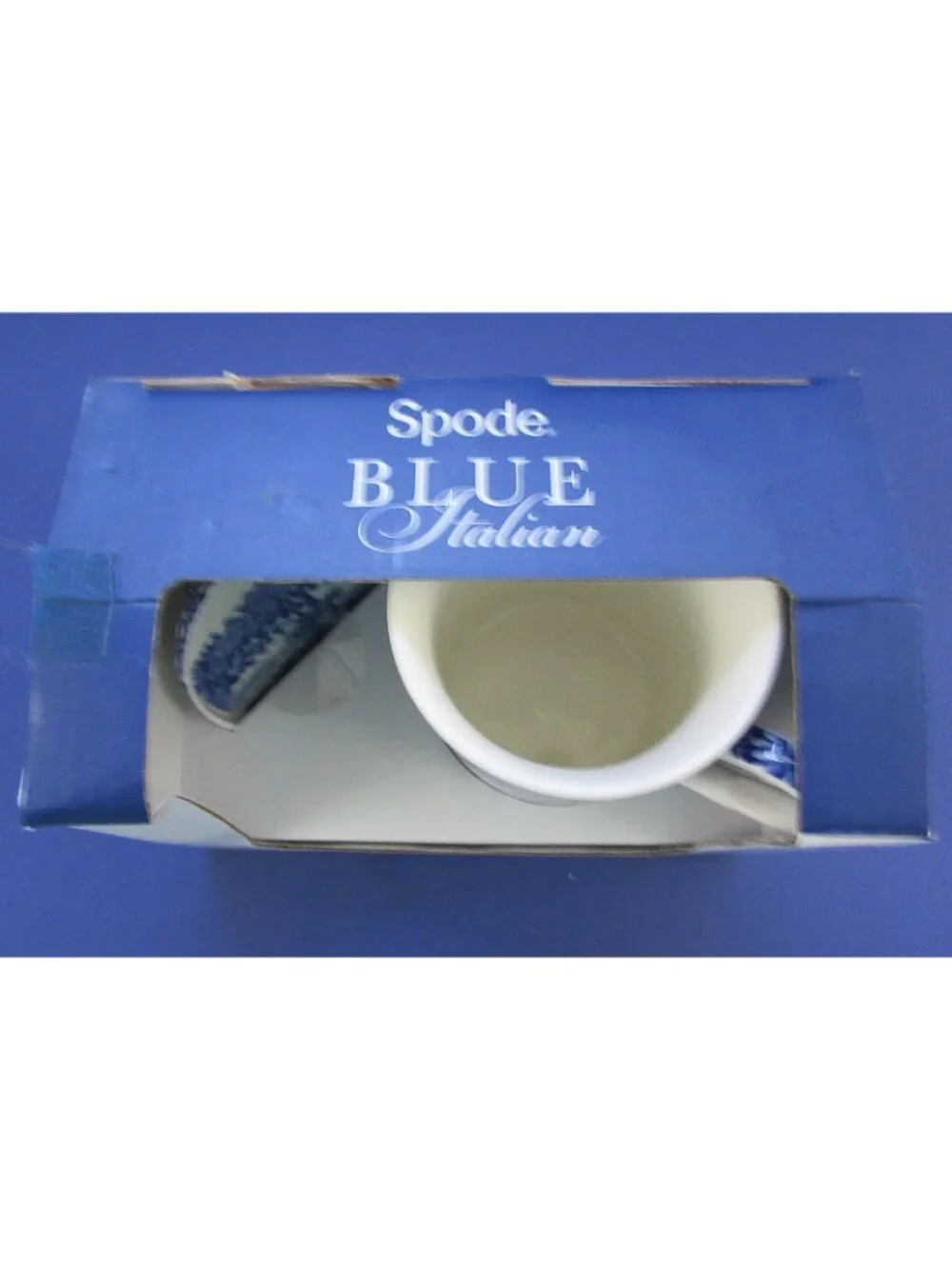 Spode Blue Italian 12oz Mug & Coaster Set - Scenic Motif - For Coffee & Tea